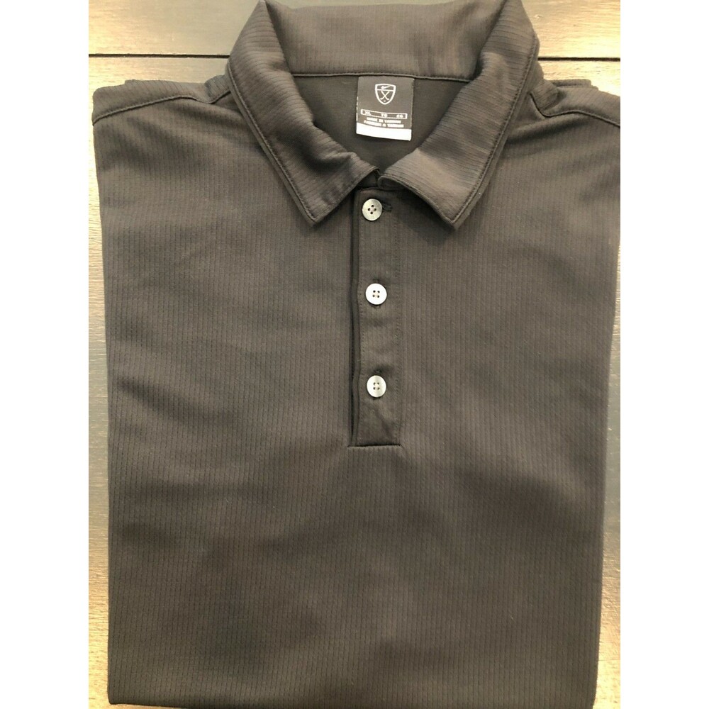 Nike Sphere Men’s Golf Button Short Sleeve  Polo Shirt Black Size XL